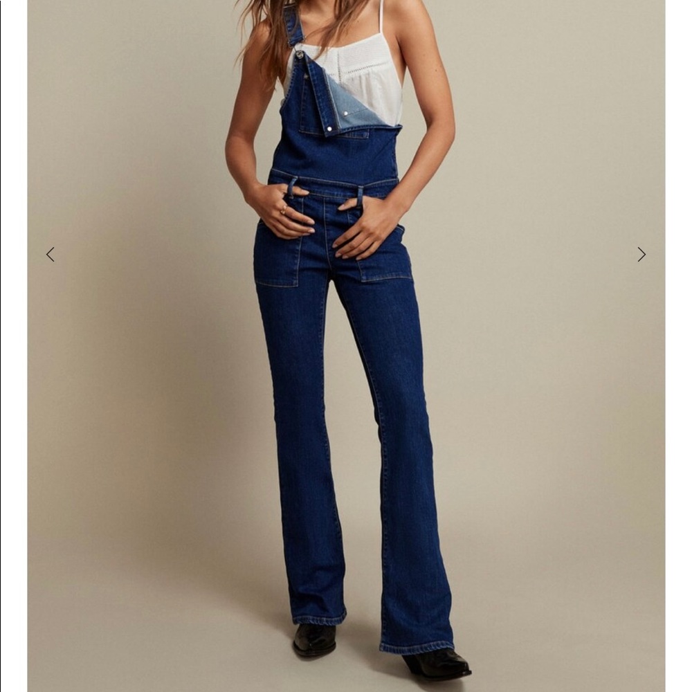 Flared denim dungarees NWT - XS